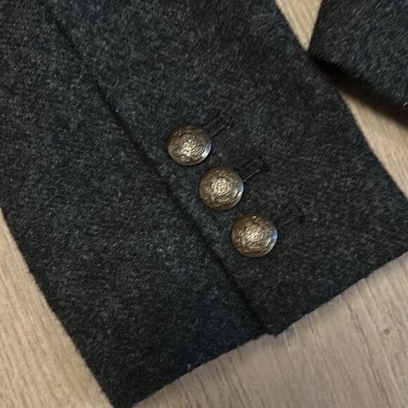 BANANA REPUBLIC WOOL BLEND LIGHTWEIGHT PEACOAT DARK GRAY SIZE 0 LIKE NEW - Picture 2 of 6